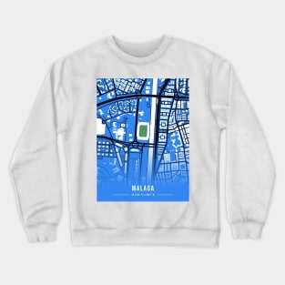 Estadio La Rosaleda Map Design Crewneck Sweatshirt